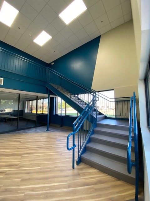 School stairway with wooden floors